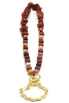 Mookaite Jasper-Red Jasper Doğal Taş Telefon Askısı - ANH-0133