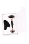 Obsidyen Doğal Taş 2'li Özel Kutulu Set Face Roller + Gua Sha Masaj Taşı