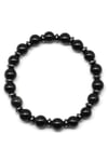 Obsidyen-Hematit Doğal Taş Bileklik 8 mm Küre Kesim - BLK-2043