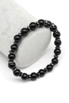 Obsidyen-Hematit Doğal Taş Bileklik 8 mm Küre Kesim - BLK-2043