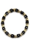 Oniks-Hematit Doğal Taş Bileklik 6 x 7 mm Özel Kesim - BLK-2178