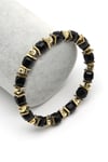 Oniks-Hematit Doğal Taş Bileklik 6 x 7 mm Özel Kesim - BLK-2178