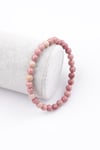 Pembe Jasper Doğal Taş Bileklik 6 mm Küre Kesim