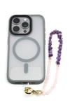 Pembe Kuvars-Ametist Doğal Taş Telefon Askısı - ANH-0131