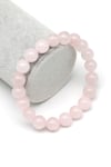 Pembe Kuvars Doğal Taş Bileklik 10 mm Küre Kesim - BLK-2206