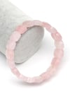 Pembe Kuvars Doğal Taş Bileklik 11 x 15 mm Özel Kesim