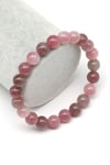 Pembe Kuvars Doğal Taş Bileklik 8 mm Küre Kesim - BLK-2500