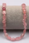Pembe Kuvars Doğal Taş Dizi 10 x 13 mm Mercimek Kesim - DZ-1235