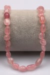 Pembe Kuvars Doğal Taş Dizi 10 x 13 mm Mercimek Kesim - DZ-1235