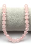 Pembe Kuvars Doğal Taş Dizi 8 mm Fasetli Küre Kesim - DZ-0829
