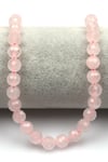 Pembe Kuvars Doğal Taş Dizi 8 mm Fasetli Küre Kesim - DZ-0829