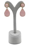 Pembe Kuvars Doğal Taş Sallantılı Küpe - KP-0270