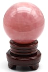 Pembe Kuvars Doğal Taş Standlı Küre