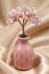 Pembe Kuvars Doğal Taş Tel Sarmalı Ağaç - DT-3249