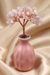 Pembe Kuvars Doğal Taş Tel Sarmalı Ağaç - DT-3249