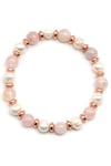 Pembe Kuvars-İnci Doğal Taş Bileklik 8 mm Küre Kesim - BLK-2262