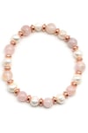 Pembe Kuvars-İnci Doğal Taş Bileklik 8 mm Küre Kesim - BLK-2262