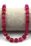 Pembe Renkli Kuvars Doğal Taş Dizi 8 mm Küp Kesim - DZ-1135