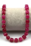 Pembe Renkli Kuvars Doğal Taş Dizi 8 mm Küp Kesim - DZ-1135