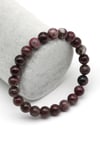 Pembe Turmalin (Rubelit) Doğal Taş Bileklik 8 mm Küre Kesim