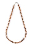 Picture Jasper Doğal Taş 6 mm Düğümlü Kolye