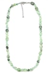 Prehnite ( Çelik Klipsli ) Doğal Taş Kolye Mercimek Kesim