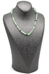 Prehnite ( Çelik Klipsli ) Doğal Taş Kolye Mercimek Kesim