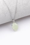 Prehnite Doğal Taş 925 Ayar Gümüş Kolye