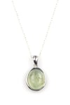 Prehnite Doğal Taş 925 Ayar Gümüş Kolye