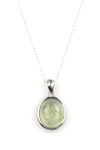 Prehnite Doğal Taş 925 Ayar Gümüş Kolye