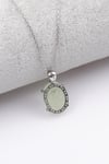 Prehnite Doğal Taş 925 Ayar Gümüş Kolye