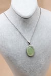 Prehnite Doğal Taş 925 Ayar Gümüş Kolye - KLYG-1632