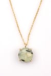 Prehnite Doğal Taş Gold Renkli Kolye