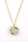Prehnite Doğal Taş Gold Renkli Kolye