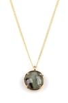 Prehnite Doğal Taş Gold Renkli Kolye