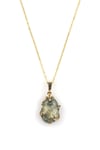 Prehnite Doğal Taş Gold Renkli Kolye