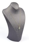 Prehnite Doğal Taş Gold Renkli Kolye