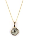 Prehnite Doğal Taş Gold Renkli Kolye