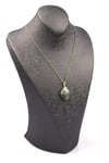Prehnite Doğal Taş Gold Renkli Kolye