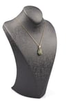 Prehnite Doğal Taş Gold Renkli Kolye