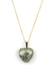 Prehnite Doğal Taş Gold Renkli Kolye