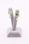 Prehnite Doğal Taş Gold Renkli Küpe