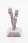 Prehnite Doğal Taş Gold Renkli Küpe