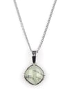 Prehnite Doğal Taş Gümüş Renkli Kolye