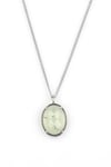 Prehnite Doğal Taş Gümüş Renkli Kolye