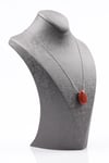 Red Jasper Doğal Taş Damla Model Kolye