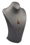 Red Jasper Doğal Taş Gold Renkli Kolye
