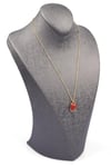 Red Jasper Doğal Taş Gold Renkli Kolye