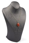 Red Jasper Doğal Taş Gold Renkli Kolye