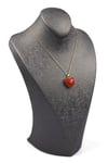 Red Jasper Doğal Taş Gold Renkli Kolye